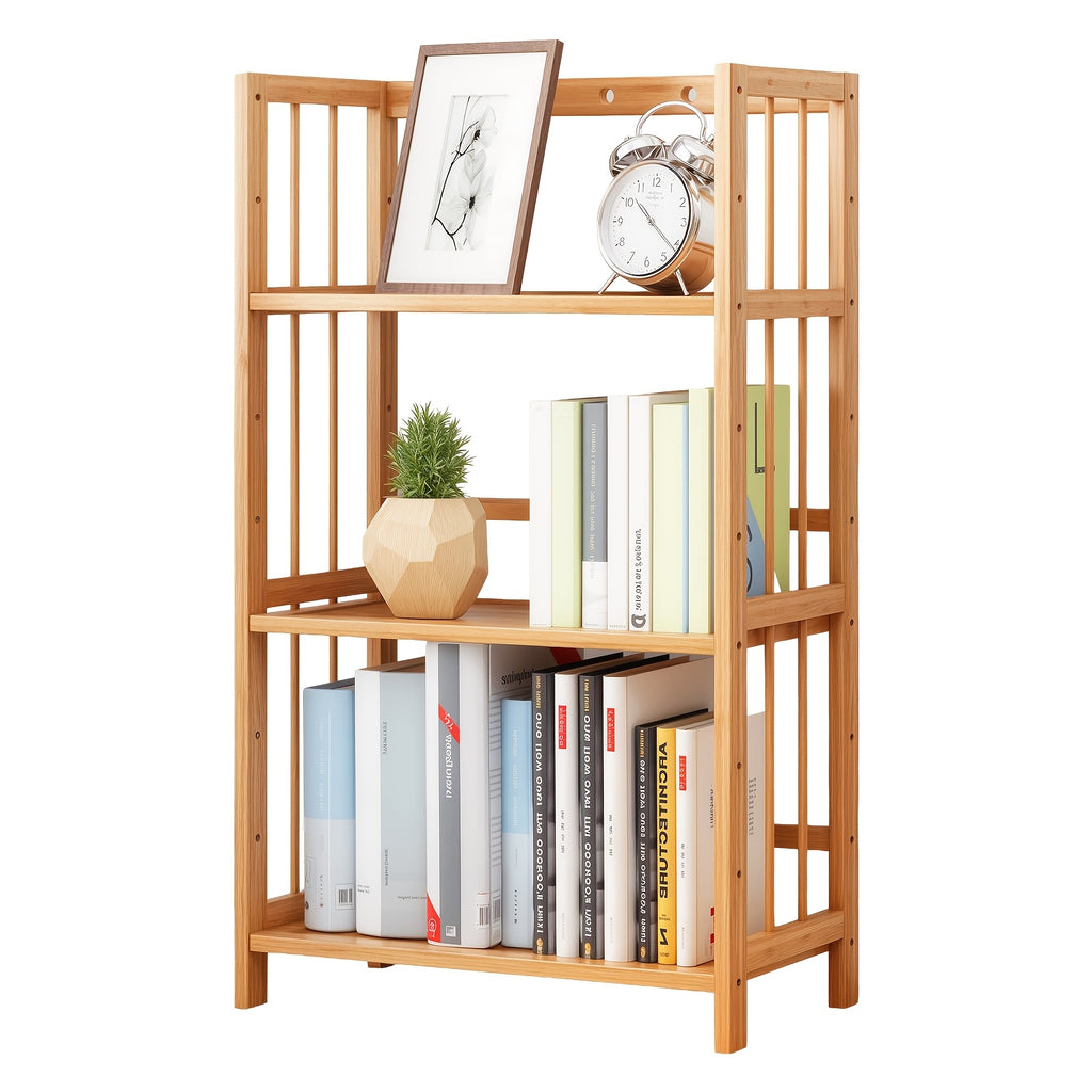 Estantería de Bambú de Gran Capacidad, Duradera, Fácil de Limpiar, Solución de Almacenamiento Multifuncional, Ideal para Hogar, Cocina, Dormitorio y Sala de Estar, Ahorra Espacio, Fácil Acceso, Estantería Práctica, Estantería de Pie