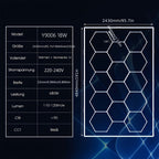 Luz de Garaje Hexagonal - Diseño Semi-Empotrado de 14 Agujeros, Marco Rectangular con Estructura de Panal LED, 6500K para Taller, Gimnasio, Peluquería, Oficina y Iluminación de Juegos