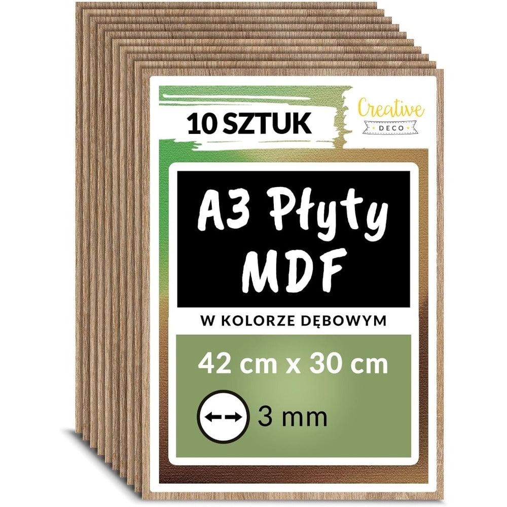 10 X Tableros de Roble A3 | 420 X 300 X 3 Mm | Tableros para Bricolaje y Trabajo Manual | Ideal para Pirógrafo, Corte Láser, Modelado, Fresado, Plotter CNC, Rompecabezas Decorativos Creativos