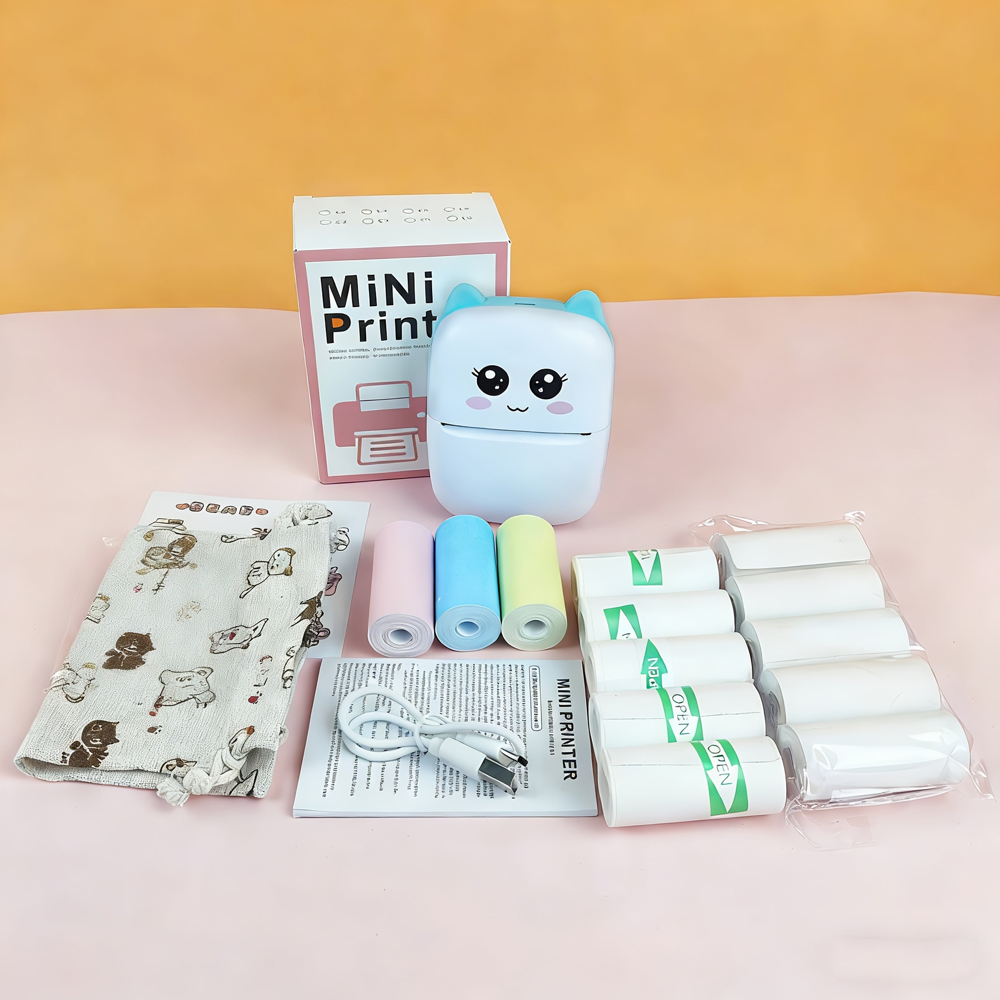 Impresora de etiquetas | Kit de mini impresora de etiquetas adhesivas, impresora térmica portátil de bolsillo sin tinta, impresora estándar o