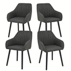 Juego de 2/4/6 sillas de comedor minimalistas con cómodo respaldo, reposabrazos y patas de madera