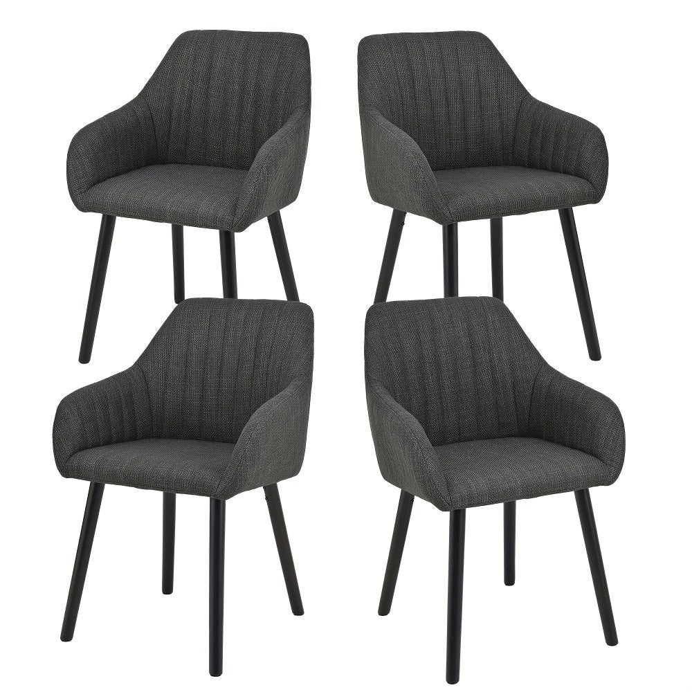 Juego de 2/4/6 sillas de comedor minimalistas con cómodo respaldo, reposabrazos y patas de madera