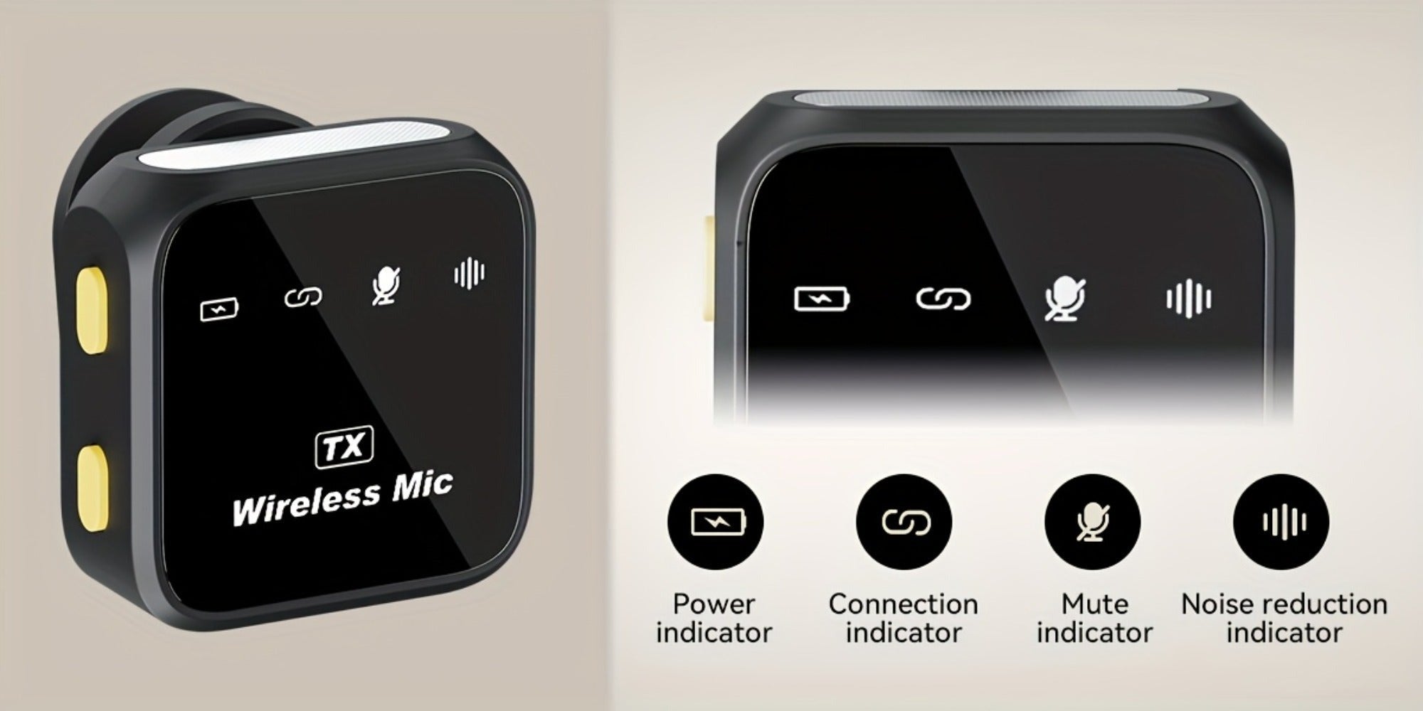 Micrófono Lavalier Inalámbrico para iPhone iPad Android con Estuche de Carga, 80H de Batería, Cancelación de Ruido, Alcance de 49.99 metros, Micrófono de Solapa con Clip Plug-Play para Grabación de Video, Vlog, Transmisión en Vivo