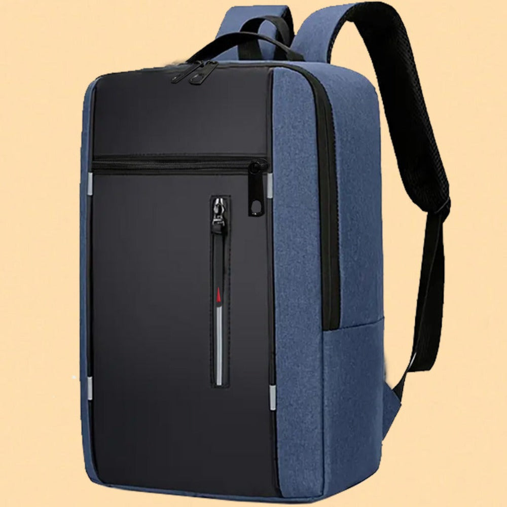 Mochila de Viaje - Nueva Mochila Multifuncional Casual de Negocios con Color Combinado para Laptop, Estilo Coreano de Moda, Ideal para Viajes, Turismo y Salidas, Mochila de Doble Hombro, Perfecta para Regalar a Amigos [Dirección de Cremallera Aleatoria]