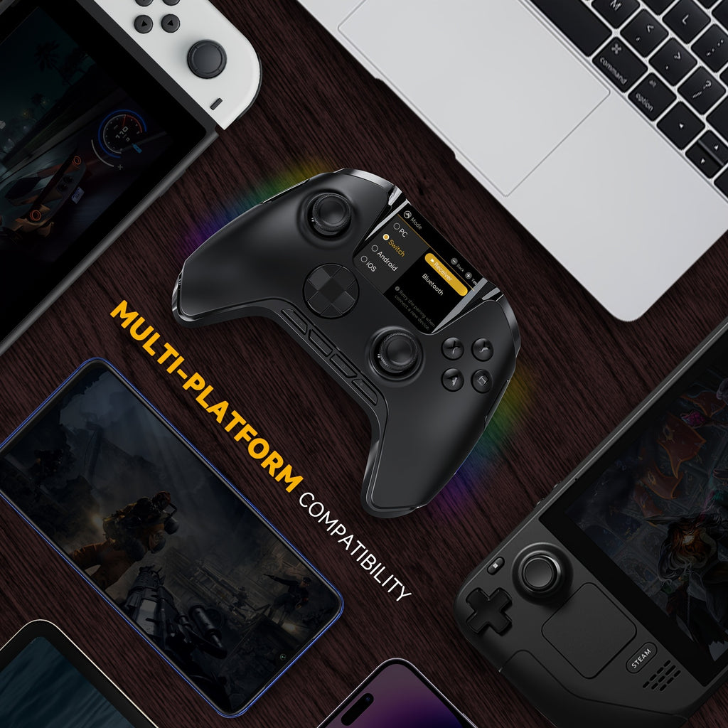 Mando inalámbrico con base de carga para PC, Switch y dispositivos móviles