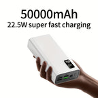 Batería externa | Batería Externa Portátil de Gran Capacidad 50000Mah con Interfases Tipo-C/Usb/Micro, Pantalla LED, Carga Rápida PD22.5W