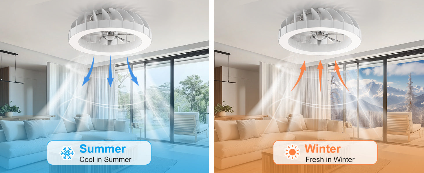 Ventilador de techo Ateroll con iluminación, diámetro 46 cm, ventilador de techo RGB con luz y control remoto, 6 niveles de viento, 3000 K - 6500 K, LED regulable, temporizador silencioso, luz de techo con ventilador para dormitorio, sala de estar