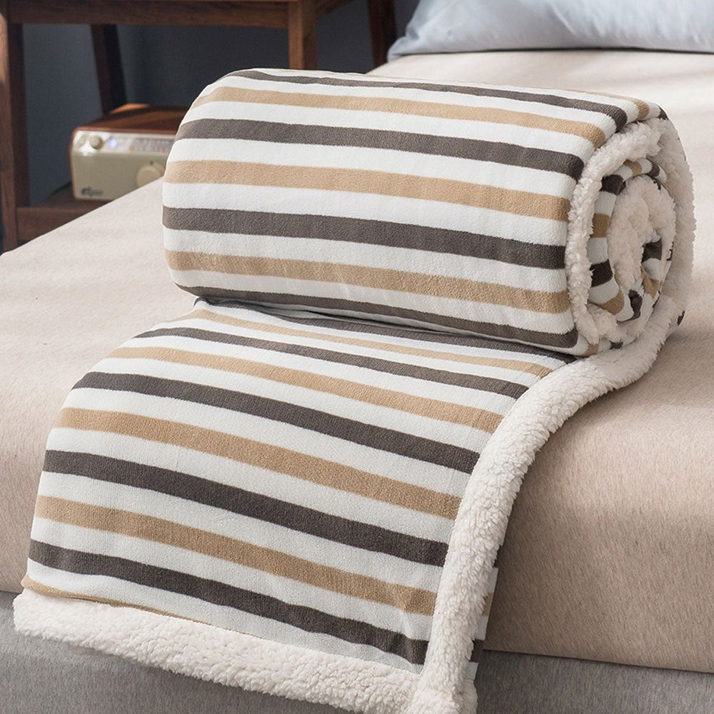 Manta franela de sherpa para Sofá y Cama, Gruesa y Suave, 100% Poliéster - Variedad de Tamaño y Colores - Apto para Todo el Año - Mantenimiento Fácil