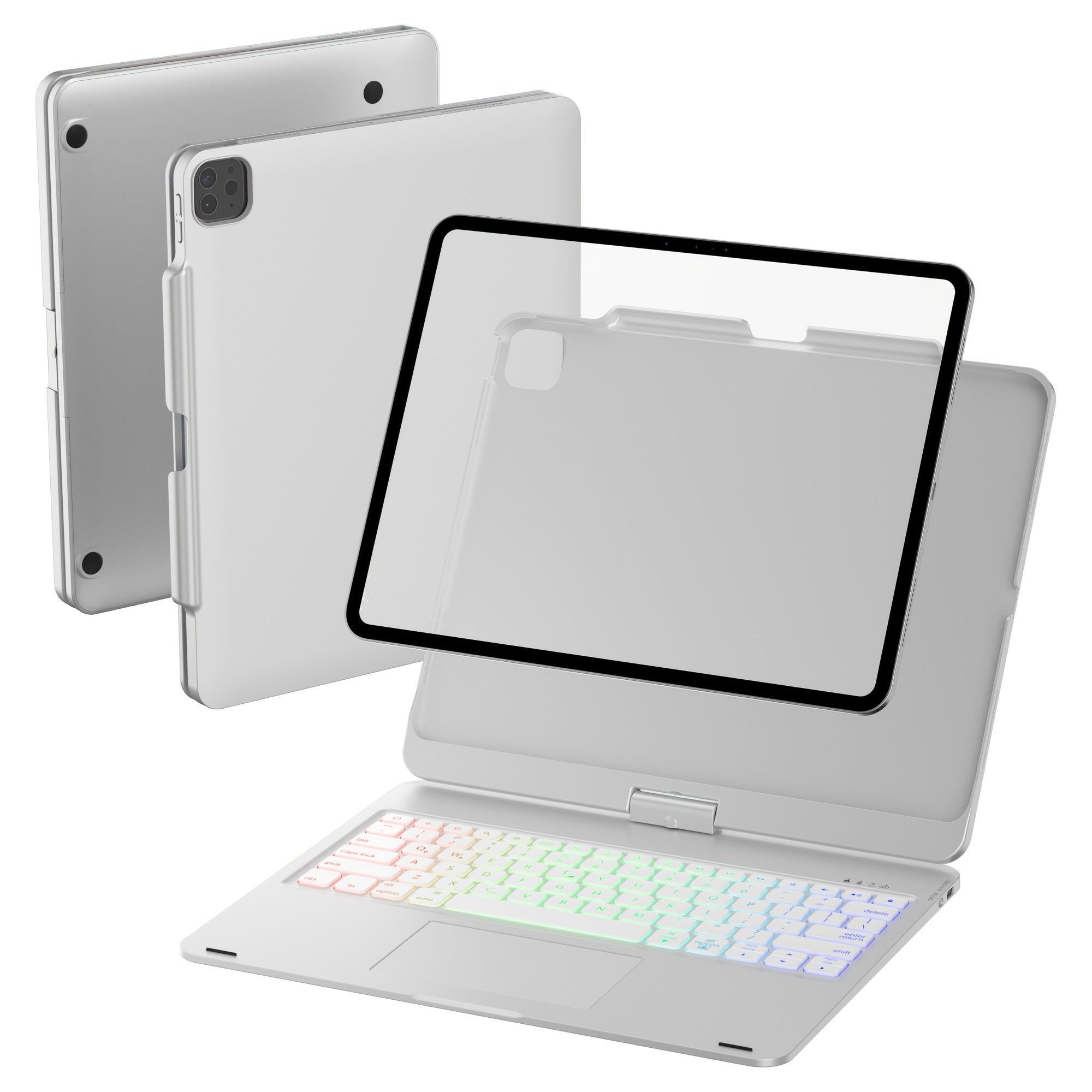 Funda con teclado giratorio para iPad para escritura, estudio y trabajo móvil