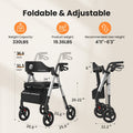 Andador rollator plegable con asiento 136.08 kg 20.32 cm | Movilidad, paseo y apoyo diario