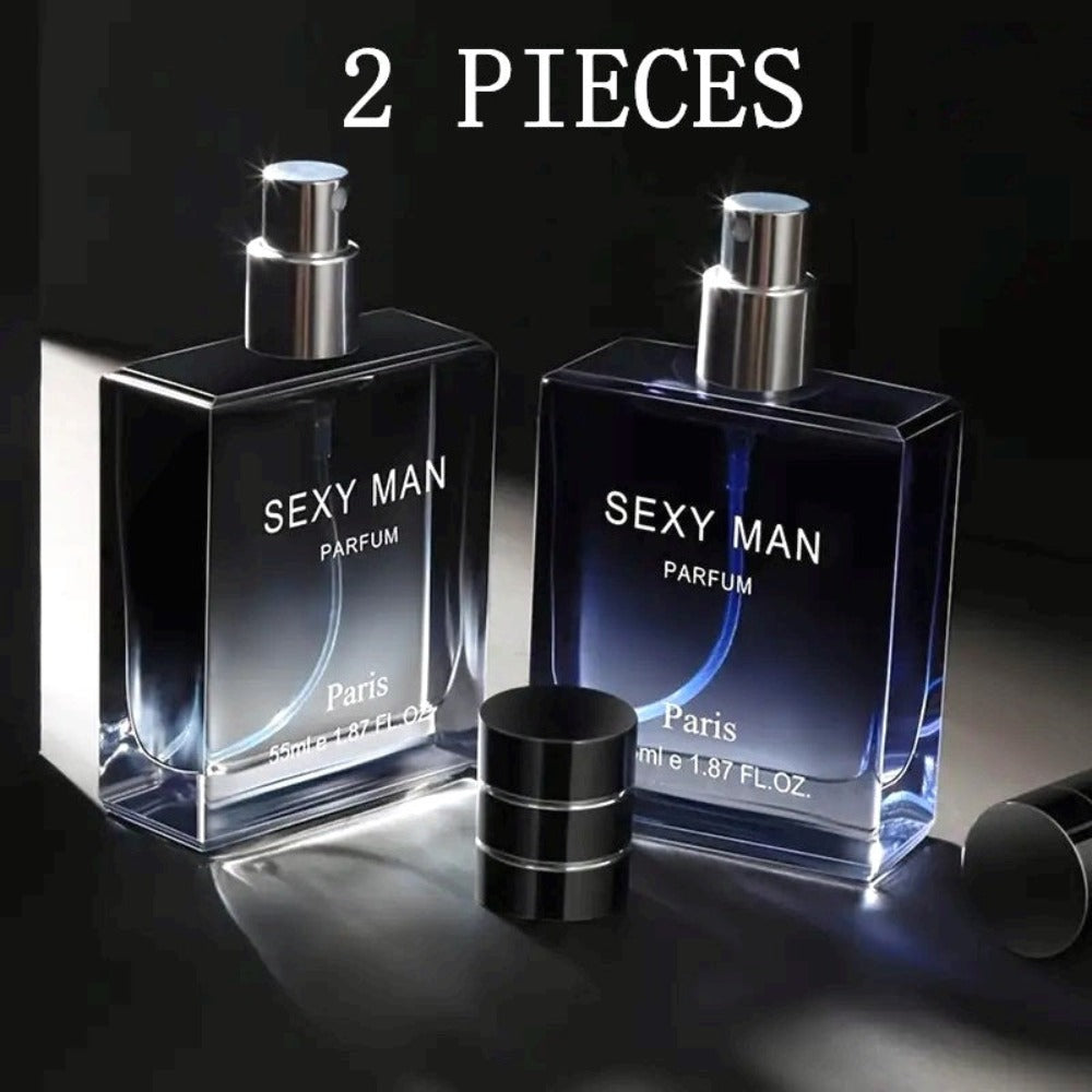 Set de 2 Fragancias Refrescantes para Hombre, Aroma Amaderado Duradero, Ideal para Salidas Románticas y Uso Diario