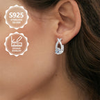Aros de aro clásicos de moda para mujer PM:A25 de plata de ley 925, simples y elegantes, con incrustaciones de circonita sintética brillante. Exquisitos aretes de mujer, perfectos para salidas diarias y un regalo conmemorativo ideal de festividades para t