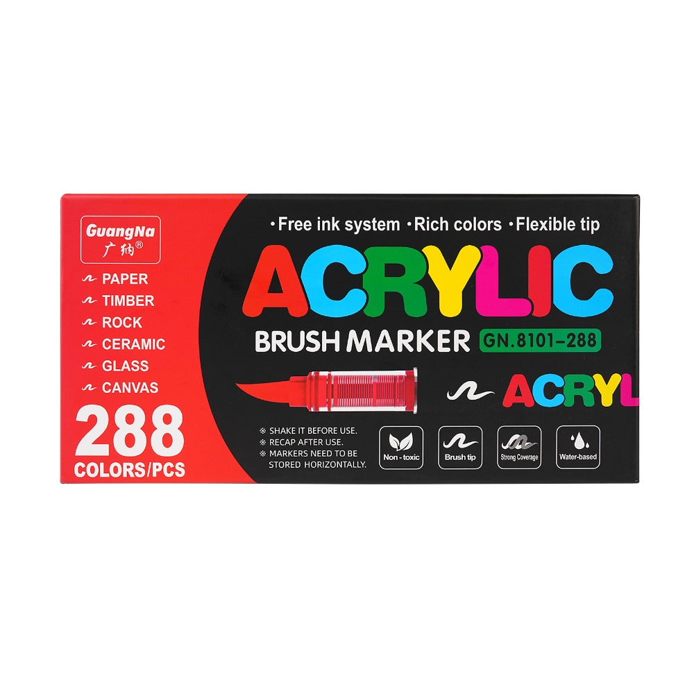 Rotuladores | Set de Marcadores Acrílicos Guangna de 288 Colores, Tinta Líquida, Rotuladores de Dibujo Artístico, Empaque Elegante para Pintura