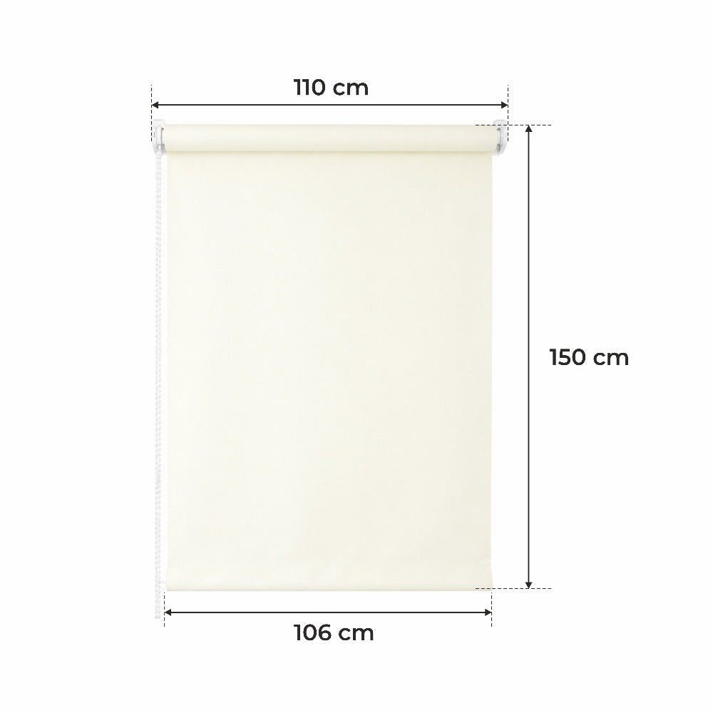 Persiana Enrollable para Ventana • CREMA • 32 tamaños • BOJANEK MINI PERSIANA ENROLLABLE • soportes ajustables • instalación sin taladro • persiana con mecanismo de cadena • cubierta protectora solar • ideal para salas, dormitorios, cocinas, oficinas • pe