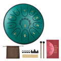 VEVOR Tambor de Lengüeta de Acero, 16.5 cm, 11 Notas, Tambor de Lluvia para Jardín Exterior, Tambores Musicales en Do Mayor con Libro de Música y Baquetas, Instrumento de Percusión para Meditación, Yoga, Educación Musical para Principiantes, Verde