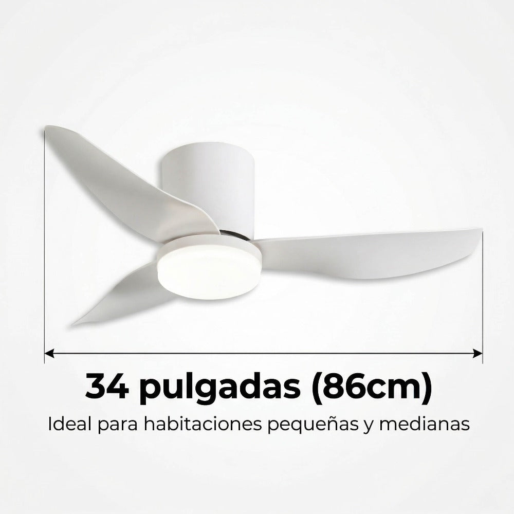 Ventilador de Techo con Luz LED 86 cm Silencioso, Motor DC de Bajo Consumo, 6 Velocidades, Luz Regulable 3000K-6500K, Mando a Distancia, Temporizador y Función Memoria, Ideal para Dormitorio y Salón