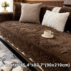 1pc Funda de Sofá con Estampado de Leopardo - Piel Sintética Gruesa y Cálida, Protector Antideslizante para Mascotas con Borde Decorativo en Hojas, Apto para Sofás de 1-4 Plazas y Seccionales, Lavable a Máquina para Sala, Dormitorio u Oficina, Diseño Jacq