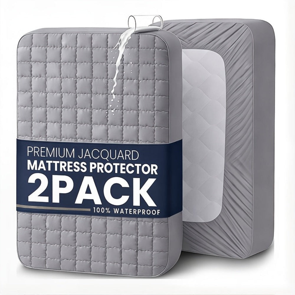 2 protectores de colchón impermeables, sábanas suaves y cómodas con bolsillos profundos para una excelente transpirabilidad. Para todas las estaciones. Adecuado para dormitorios, hoteles, ropa de cama de dormitorios, (fundas de almohada y rellenos de almo
