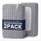 2 protectores de colchón impermeables, sábanas suaves y cómodas con bolsillos profundos para una excelente transpirabilidad. Para todas las estaciones. Adecuado para dormitorios, hoteles, ropa de cama de dormitorios, (fundas de almohada y rellenos de almo