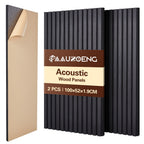 Paneles Acústicos Autoadhesivos Juego de 2 piezas 4 piezas 6 piezas 8 piezas 100X52Cm, Paneles de Pared Insonorizantes con Reducción de Eco Hechos de Veneración de Madera - Paneles Acústicos de Madera para Decoración de Pared Sala de Estar, Oficina y Ofic