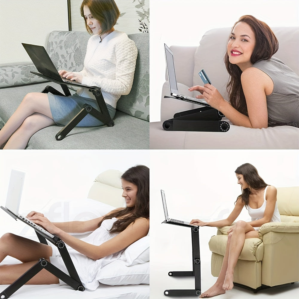 Mesas para portátil | Escritorio de cama de aleación de aluminio, mesa plegable para computadora portátil, estante de pie ajustable, rejilla de