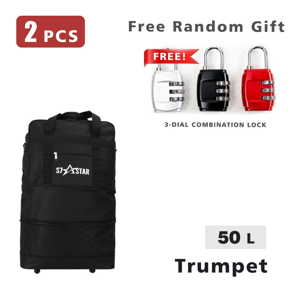 Maleta de Viaje de Tamaño Múltiple con Candado de Seguridad de Regalo | Juego de 2 Piezas (1 Maleta + 1 Candado) | Capacidades: 50L, 70L, 100L, 150L | Resistente para Trabajo, Festivales, Viajes
