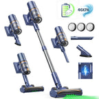 Laresar V11 Aspiradora Inalámbrica 650W/46Kpa 90Mins de Autonomía Aspiradoras de Mano con Base de Carga, Aspiradora Autónoma con Pantalla Táctil, Aspiradora 6 en 1 para Alfombras, Pisos Duros y Pelo de Mascotas