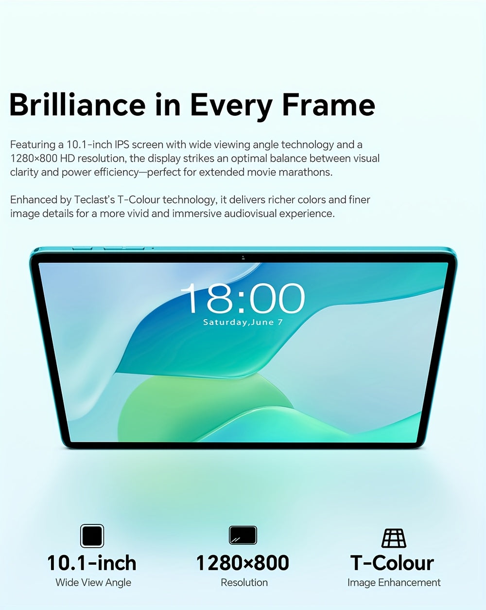 Tabletas Android | Teclast P33 Tablet de 10.1 pulgadas IPS, 9GB (3+6GB Virtual) RAM, 64GB ROM, Android 15, WiFi6, Batería de 6000mAh, Carga