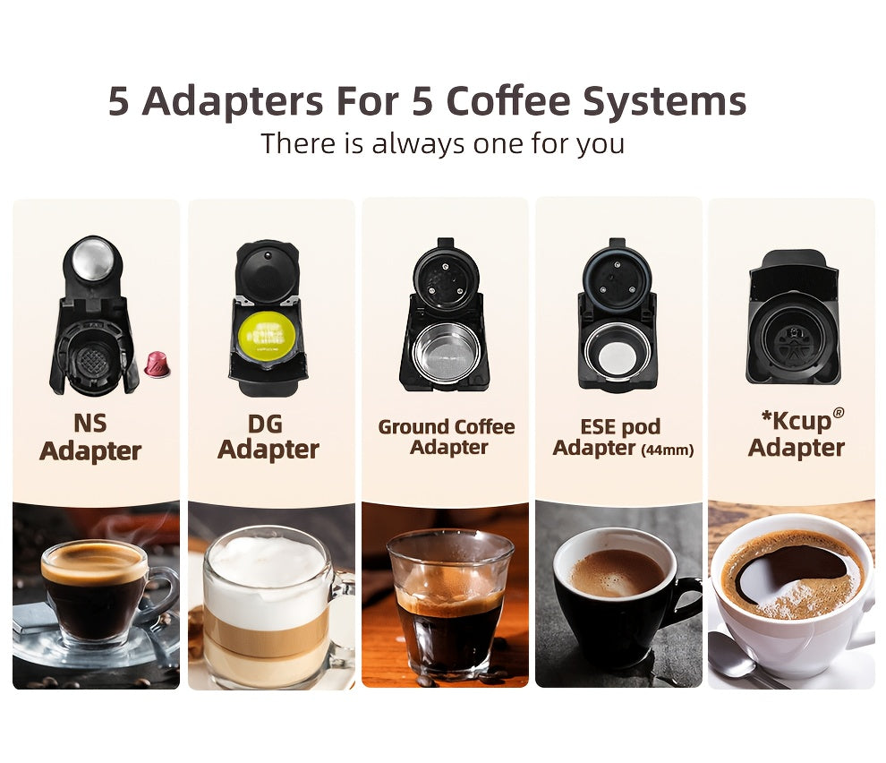 Cafeteras de cápsulas | Cafetera HiBREW 5 en 1 para cápsulas múltiples, café caliente/frío, DG Cappuccino Nes, para cápsulas pequeñas ESE Pod y