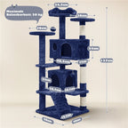Costoffs Poste para Rascar de Gatos de 138 cm, Árbol Resistente con Pelota de Juego y Cueva para Gatos, Torre de Rascado y Escalada para Gatos, Casa para Gatos