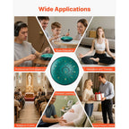 VEVOR Tambor de Lengüeta de Acero, 16.5 cm, 11 Notas, Tambor de Lluvia para Jardín Exterior, Tambores Musicales en Do Mayor con Libro de Música y Baquetas, Instrumento de Percusión para Meditación, Yoga, Educación Musical para Principiantes, Verde