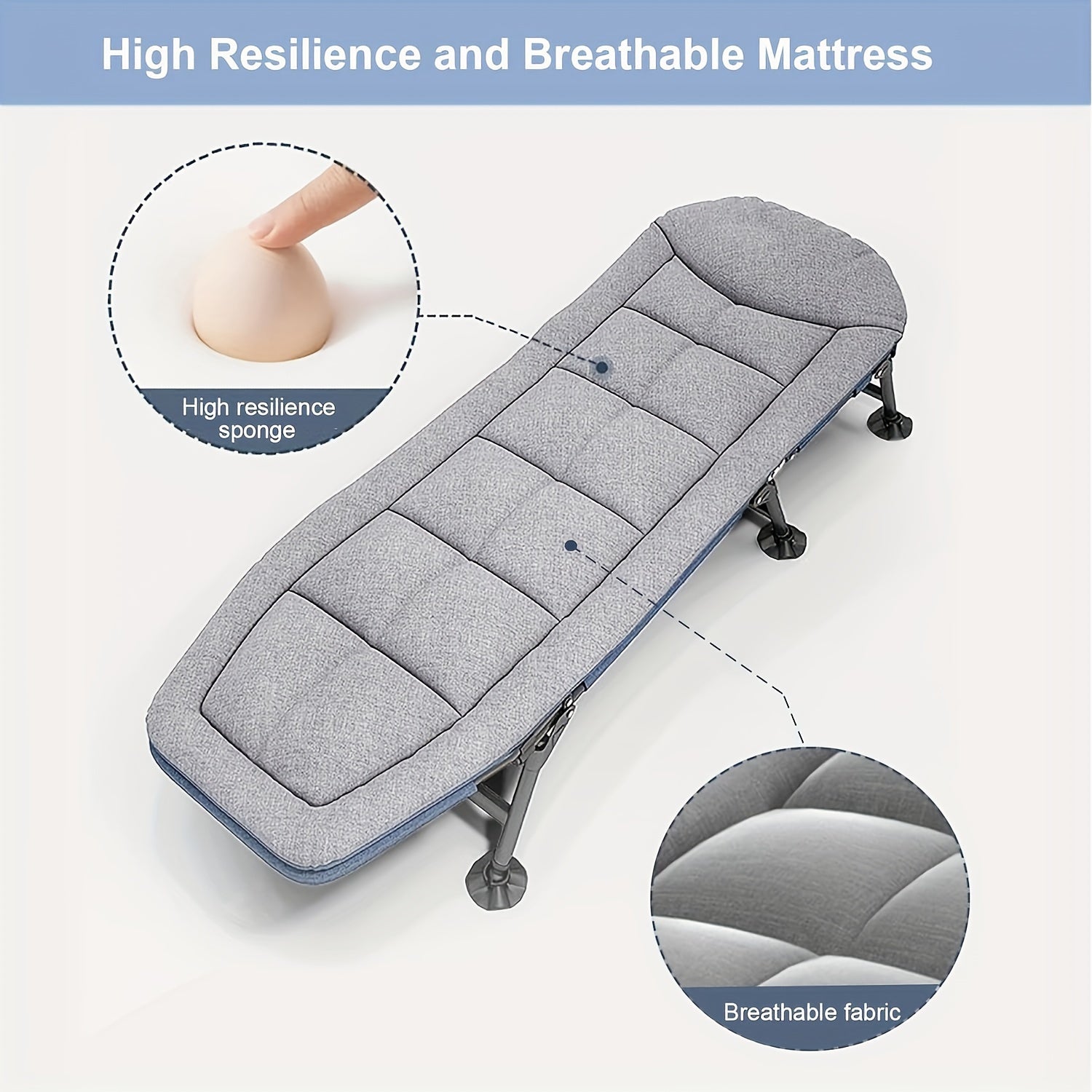 Camilla Solar de Jardín - Jardín Reclinable, Cama de Pesca, Pesca de Carpa con Bolsillo Lateral y Colchón, Camilla Solar Portátil Ajustable de 5 Velocidades para Exteriores
