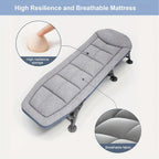Camilla Solar de Jardín - Jardín Reclinable, Cama de Pesca, Pesca de Carpa con Bolsillo Lateral y Colchón, Camilla Solar Portátil Ajustable de 5 Velocidades para Exteriores