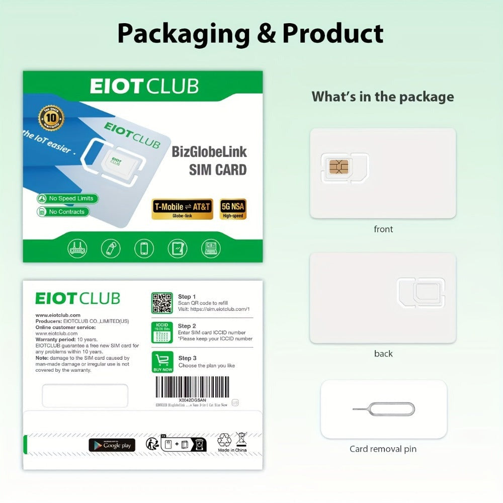 EIOTCLUB Tarjeta SIM Global, 3GB de Datos | 30 Días, SIM de Viaje Prepagado 5G/4G para la UE (33 Países) + USA/China/Japón/Corea del Sur, Sin Contrato, Recargable, para Teléfonos Móviles, Routers, Hotspot, Solo Datos