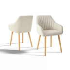 Juego de 2/4/6 sillas de comedor minimalistas con cómodo respaldo, reposabrazos y patas de madera