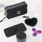 Cartera de Mujer de 3 Capas con Cremallera, Estuche de Lluvia para Llaves, Billetera de Gran Capacidad, Organizador de Cables de Datos, Tarjetero, Funda para Teléfono, Bolso Móvil