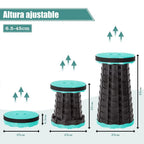 Silla y taburete plegables portátiles de alta resistencia - Diseño compacto y ligero, taburete plegable multifuncional ajustable de altura para camping, pesca, senderismo - Equipo de exterior duradero, regalo perfecto para pescadores, silla de camping con