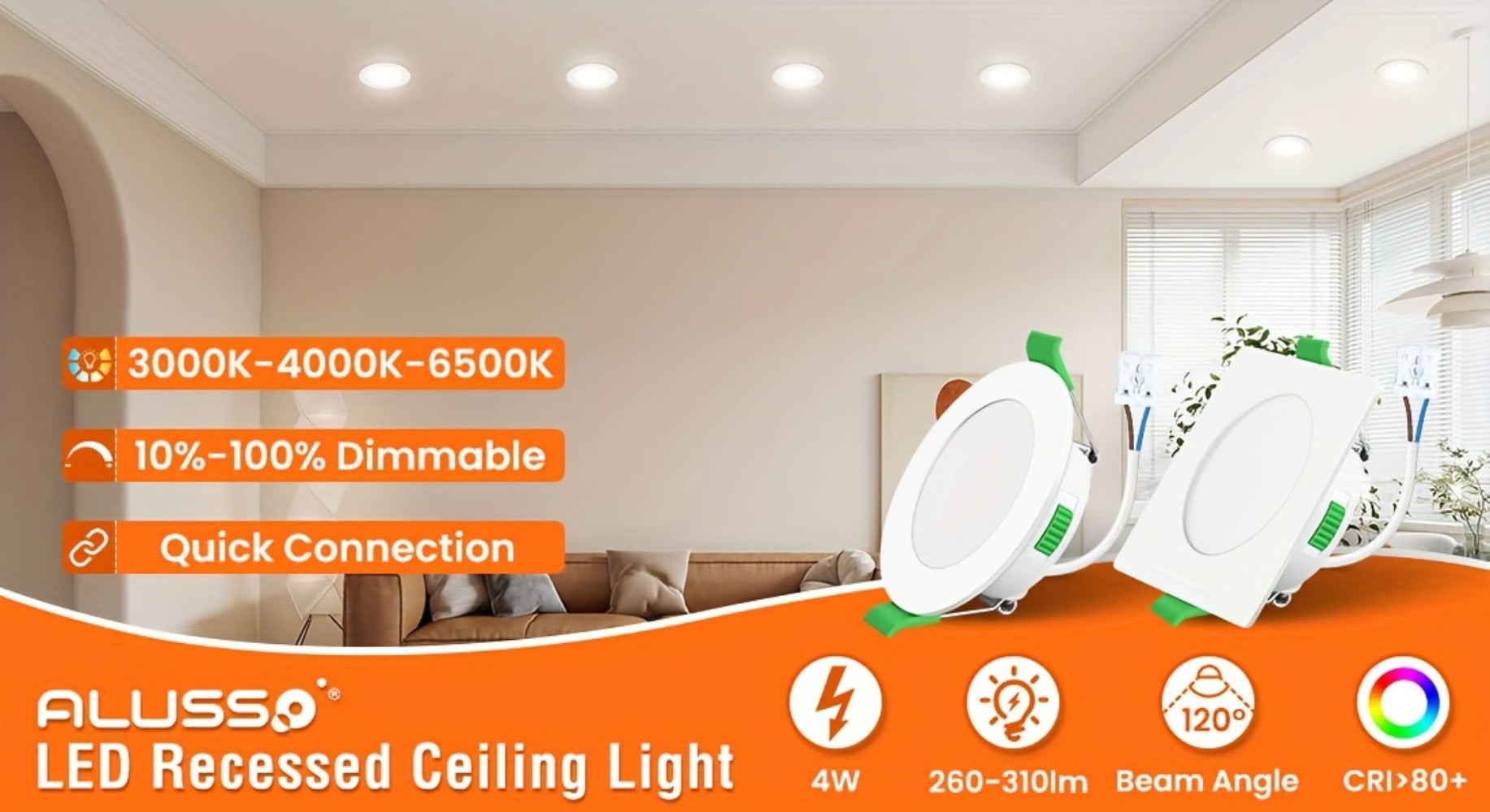 Foco LED empotrable regulable 6pcs | Dormitorio salón cocina y pasillo