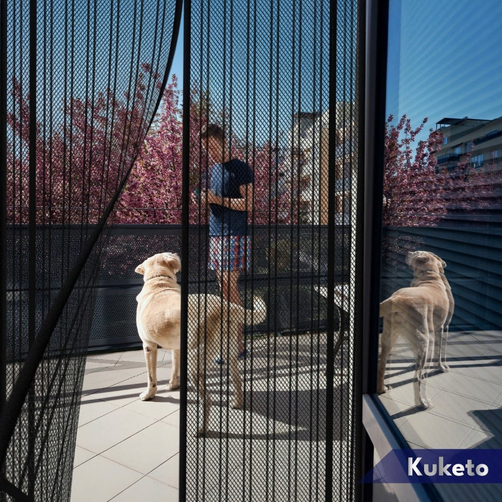 Mosquitera - Magnética Multidimensional para Puertas y Ventanas de Balcón - Mosquitera con Cierre Automático - Variantes de Ancho 80-160 Cm - Longitud 210/220 Cm - Diferentes Colores - para Hogar, Apartamento y Balcón - Protección contra Moscas y Mosquito