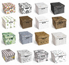 Caja de almacenamiento decorativa de cartón, 1 pieza, con estampado, para ropa, artículos pequeños, documentos, ideal para hogar, oficina o armario, dimensiones: 35x26.3x18.6 cm