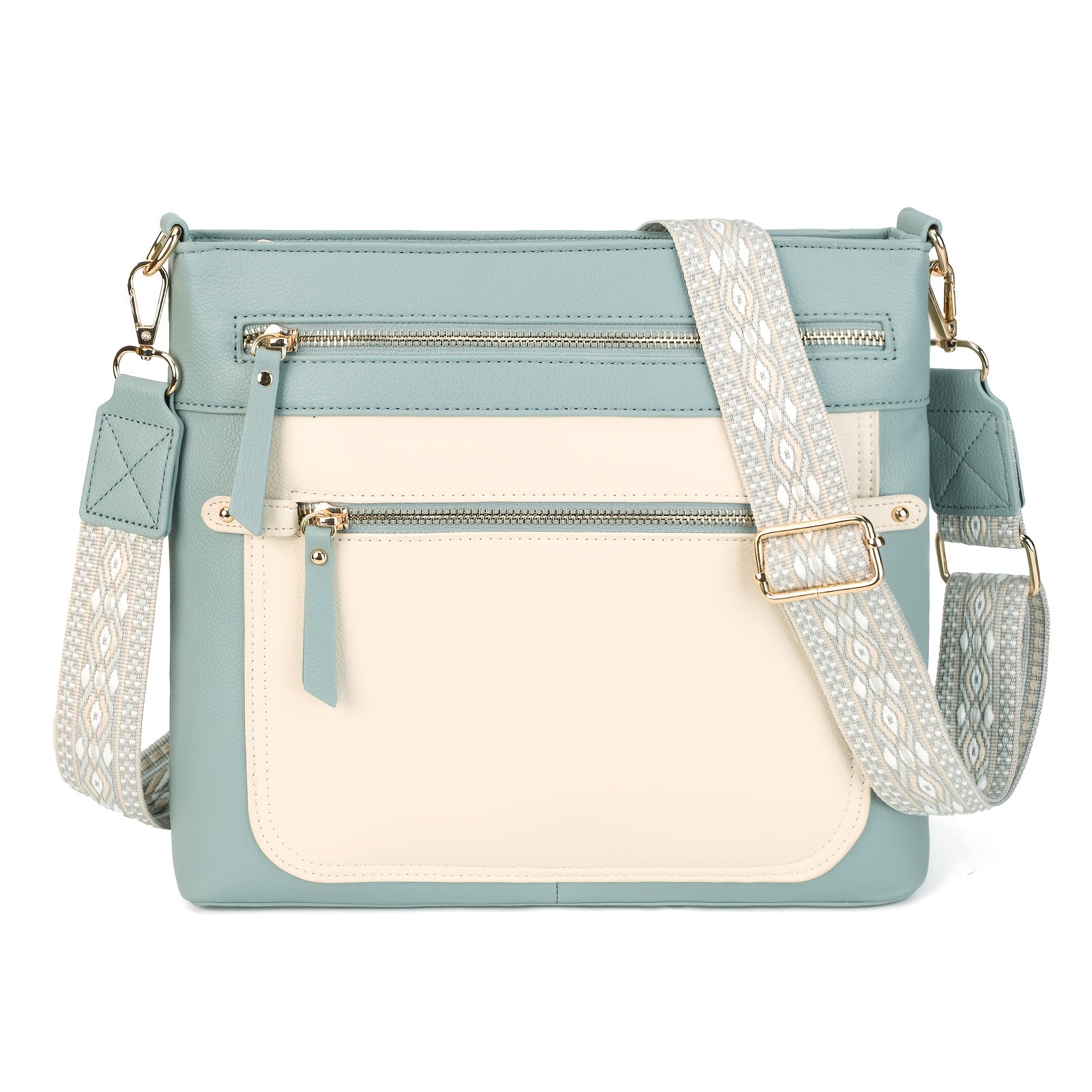 Bolso de Mujer de Patchwork a la Moda con Combinación de Colores, Gran Capacidad y Múltiples Bolsillos, Bandolera Estilosa y Versátil, de Alta Calidad para el Uso Diario, Bolso Cruzado, Cartera, Funda para Teléfono