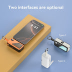 Paquete de 2 bancos de energía portátiles ultracompactos y ligeros de 5000mAh con carga súper rápida de 12W, puertos versátiles USB-C y Tipo-C plegables, ideales para iPhone 15/14/13/12 Pro Max, dispositivos Samsung, iPads, que sirven como baterías de res
