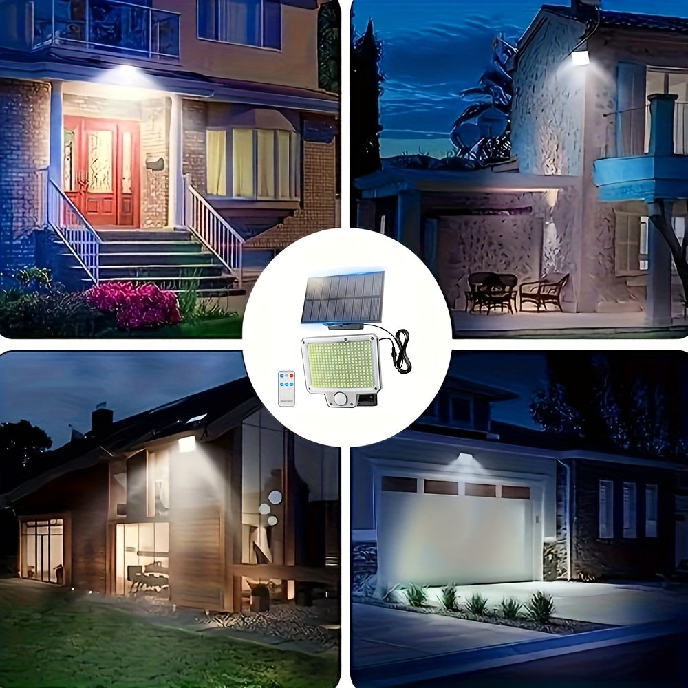 Luz solar LED con sensor de movimiento 4 piezas | Para jardín, patio, garaje y seguridad exterior
