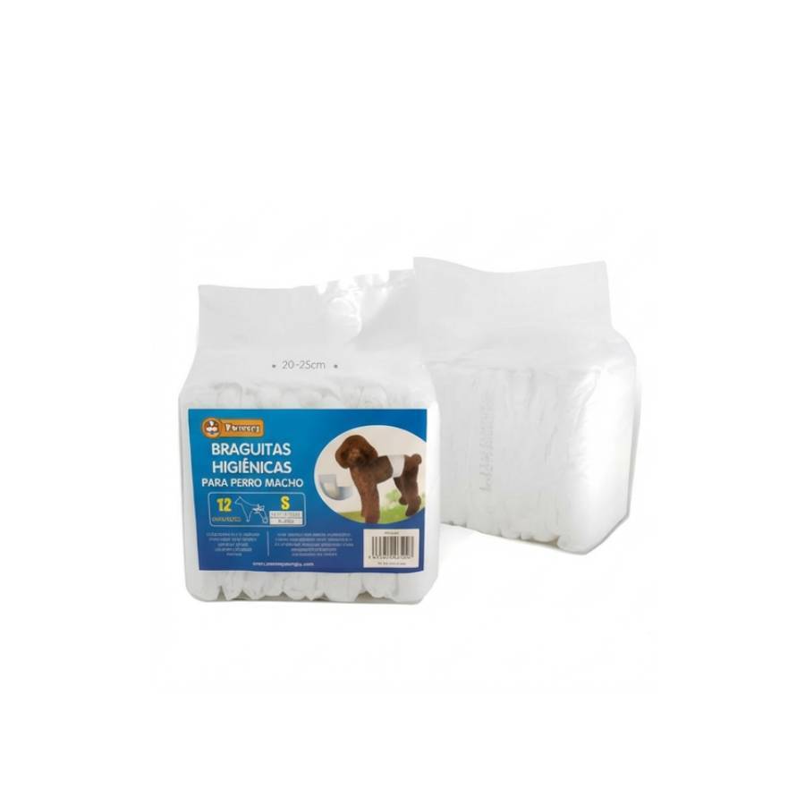 Paquete de 36 pañales desechables para perros machos, ropa interior higiénica para mascotas, suaves, absorbentes, transpirables y cómodos, disponibles en varios tamaños, XS/S/M/L, blancos.