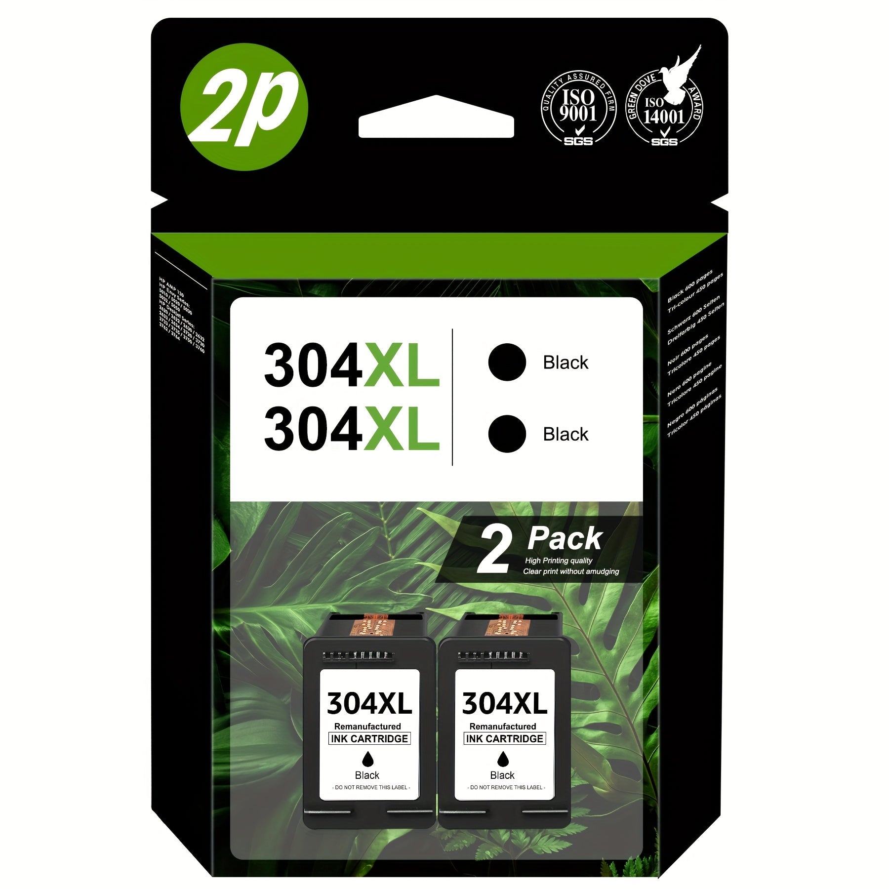 Cartucho de tinta | 304 XL Compatible con HP 304 304XL Cartucho de tinta para AMP 130, ENVY 5010 5020 5030 5032 5050, DeskJet 2622 2630 2632 2633