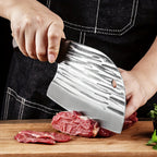 Juego de 8 cuchillos japoneses de acero inoxidable 5Cr15, juego completo de cuchillos de cocina de alta calidad: cuchillo de chef, cuchillo de carnicero, cuchillo de cocina para verduras, con mango de madera y bolsa de nailon, para regalos de mujeres y ho