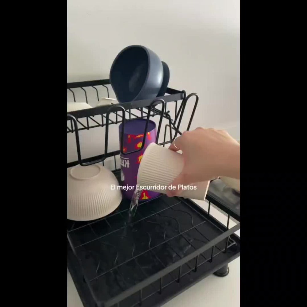 Escurridor de Platos, Escurridor de Cocina de Doble Capa con Bandeja de Drenaje, Escurridor con Organizador de Cubiertos y Tabla de Cortar, Regalo Perfecto para Mujeres, Esposa, Día de la Madre, Accesorio de Cocina detail image