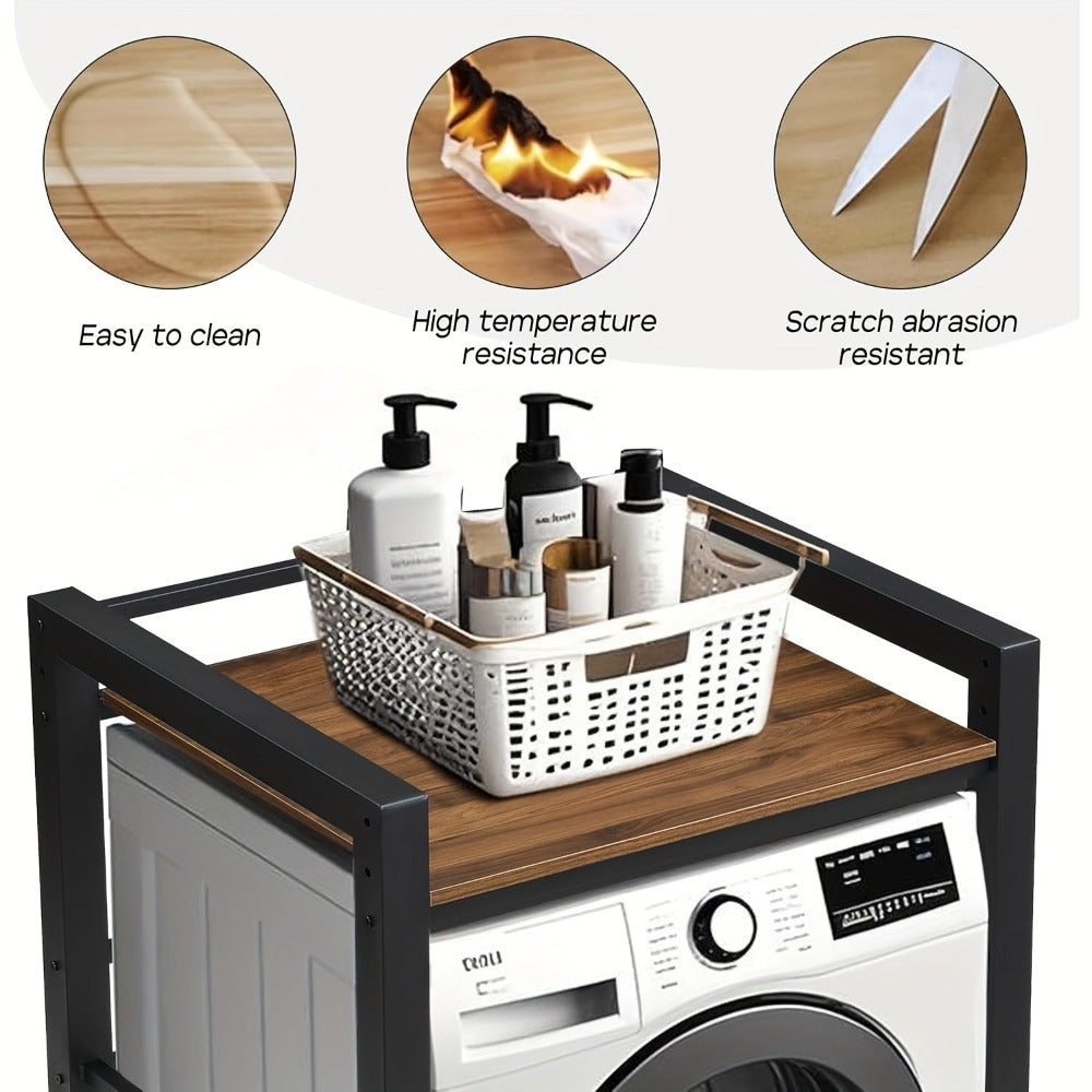 Estante Apilable para Lavadora y Secadora, Soporte de Acero Resistente para Almacenamiento, Estante para Lavadora, Ahorro de Espacio Sobre la Lavadora y la Secadora, Capacidad de Carga 350Kg, para Baño, Lavandería, Estante de Pie detail ima