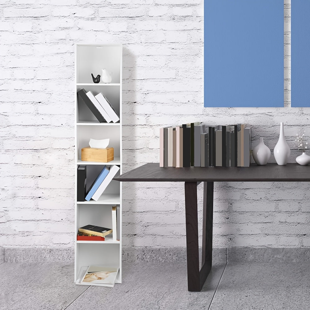 Estantería Estante de Pie Almacenamiento Divisor de Ambiente Estante de Oficina Archivador, MDF, 6 Compartimentos product image
