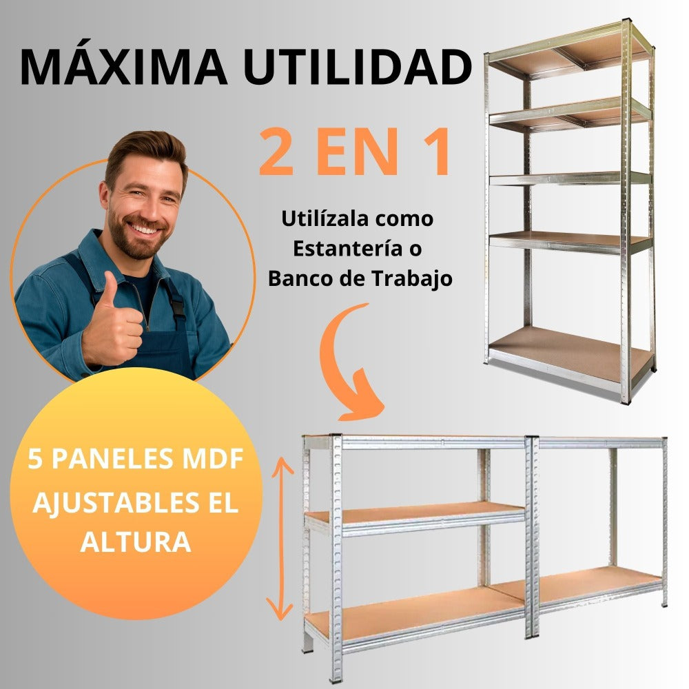 Estantería Metálica Galvanizada Nyana Home 875kg 5 Baldas 180x90x40cm detail image - detail view 5